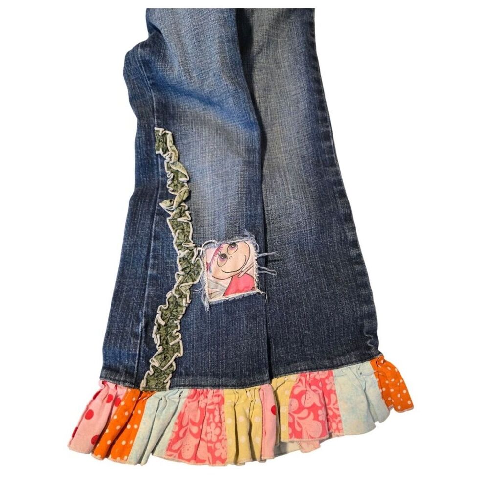 Childrens Place Bootcut Jeans With Ruffle Hem & Butterfly Patch